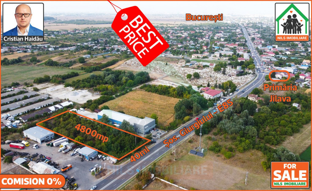 Teren 4800mp | Intravilan | Utilitati | Jilava - Sos. Giurgi