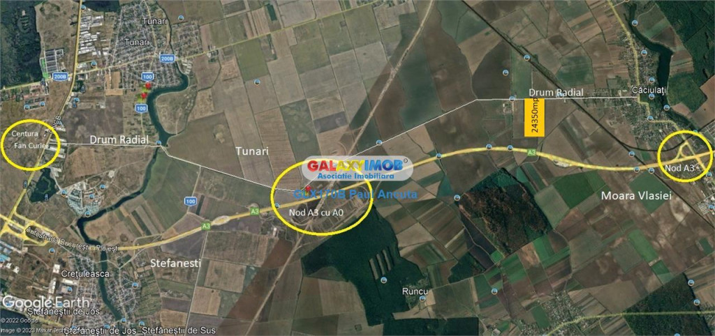 Teren str Drumul Teilor 24350 mp Moara Vlasiei sosea utilita