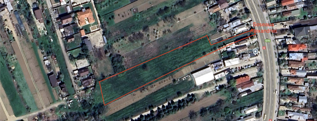 Teren intravilan – 6832 mp cu deschidere la Șoseaua Alexa