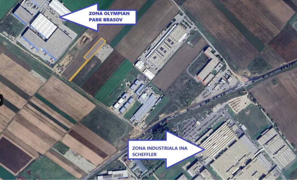 TEREN 4625 mp in zona industriala CRISTIAN, lungime 129 m, l