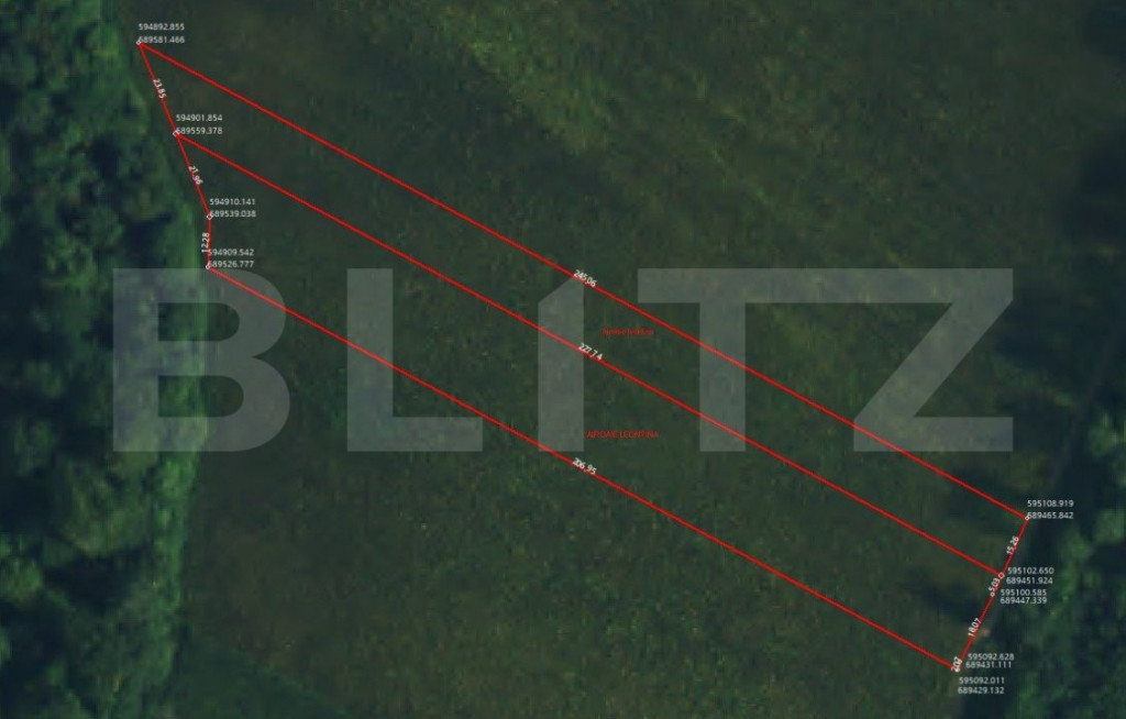 Teren extravilan de vanzare, 9000 mp, front 38,43 ml, zona B