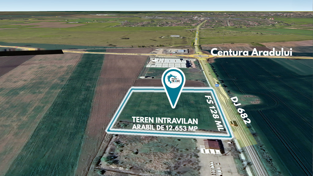 Teren intravilan de 1,26 ha cu FS de 128 ml, la 200 m de Centura