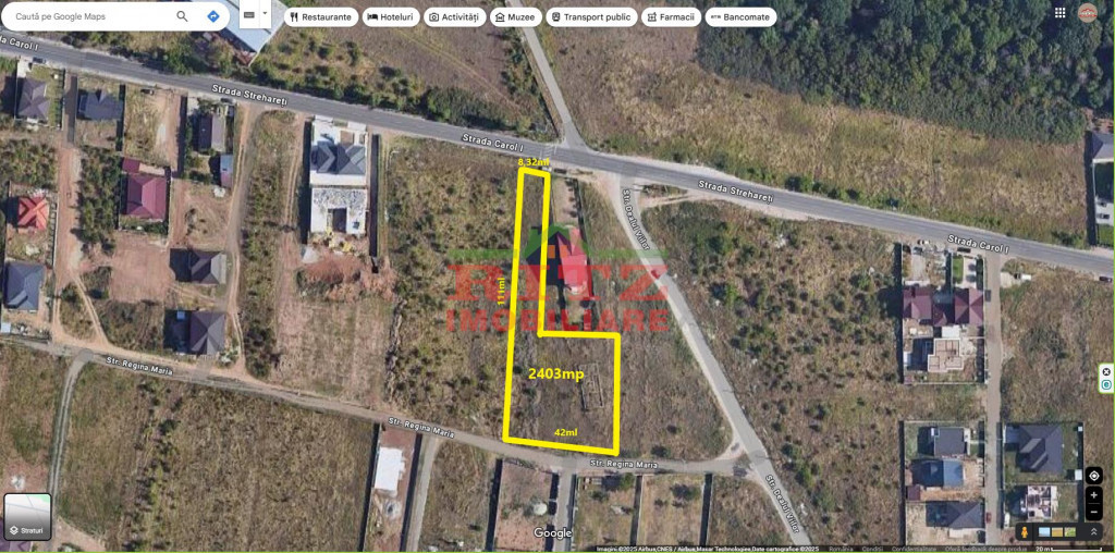 Nou! Teren intravilan 2403mp, deschidere la 2 strazi/Zona St