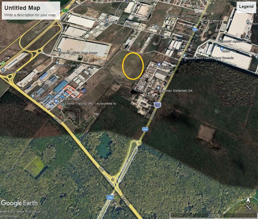 Teren Stefanestii de Jos soseaua de centura a Bucurestiului