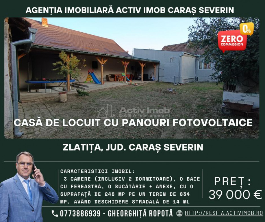 Zlatita, Casa Anexe = 248 Mp., teren 834 Mp.