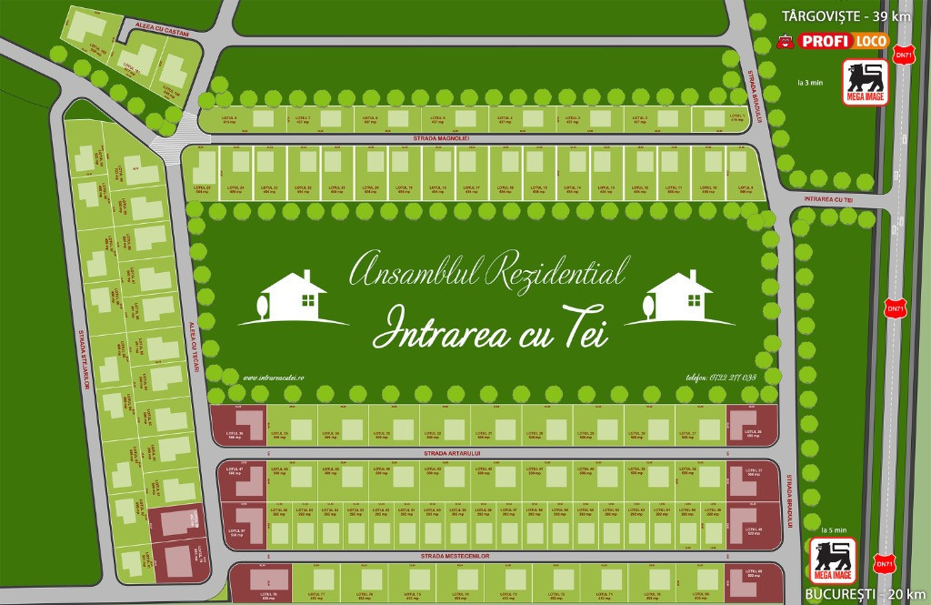 Terenuri cu curent, gaze, in rate 500€/luna langa Crevedia, Buftea