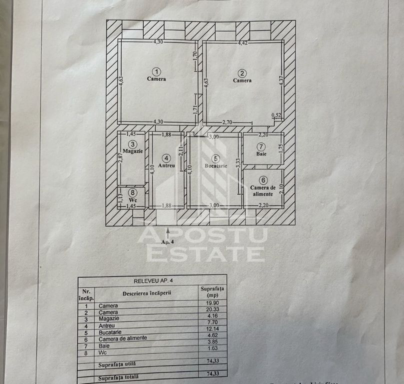 Apartament 3 camere, curte comuna, toate utilitatile, zon...