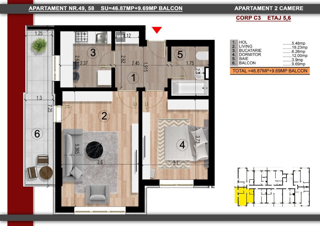Apartament 2 camere, decomandat, metrou Berceni