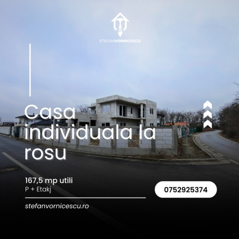 CASĂ INDIVIDUALĂ DE VÂNZARE – LA ROȘU | 167 MP UTILI