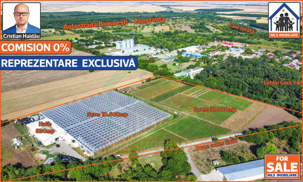 Sere: 10.640mp | Hala: 830mp | Teren intravilan 42.000mp |