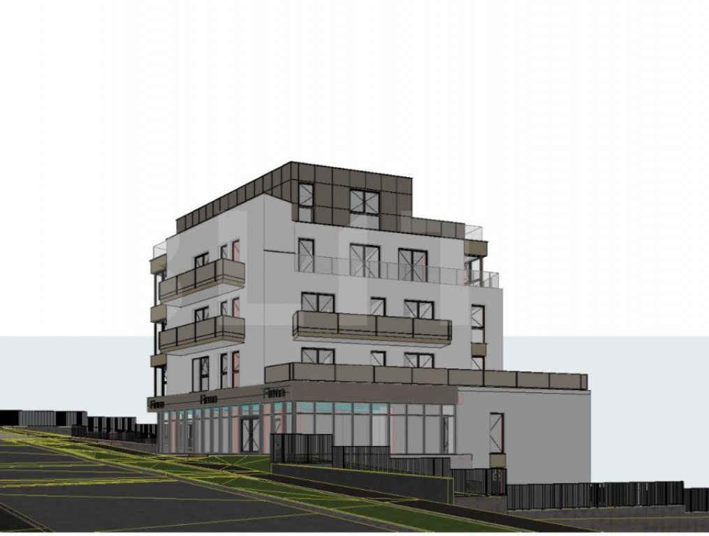 Teren intravilan cu proiect de locuințe colective, 1080 mp,