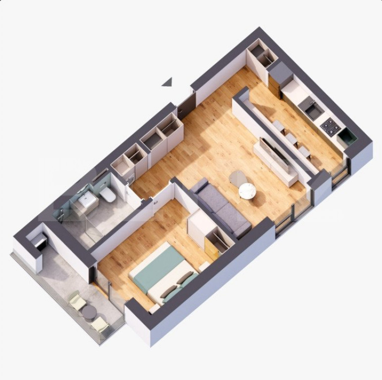 Apartament de 2 camere, 46 mp, Giroc