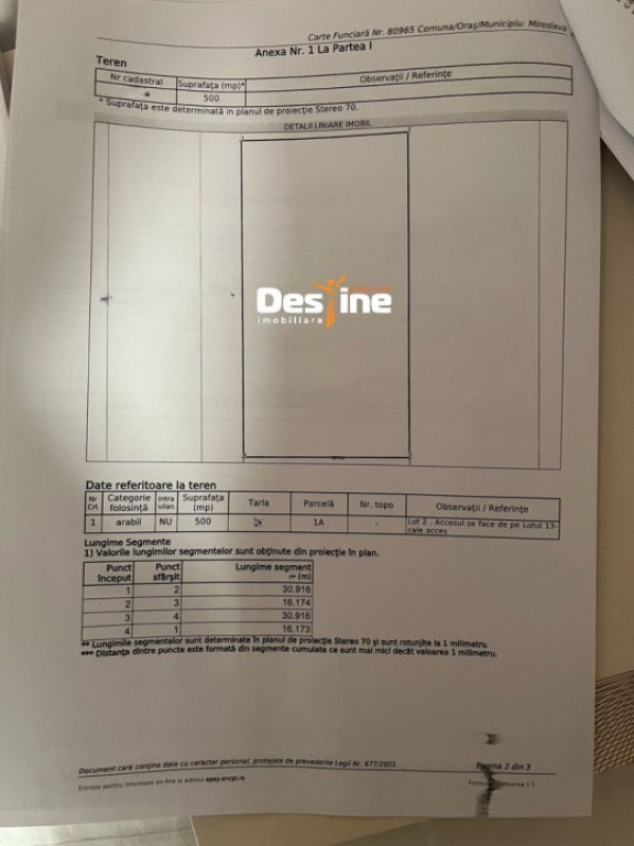 Horpaz - Teren intravilan 500 mp Front stradal 31 m