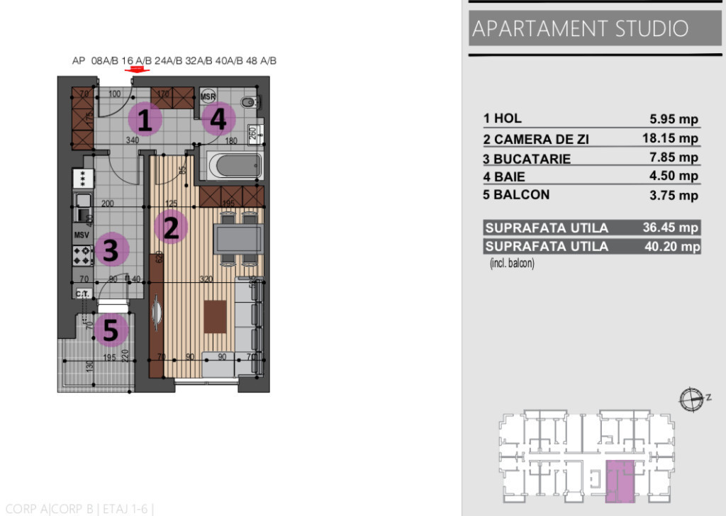CREDIT NOUA CASA] Garsoniera decomandata - Etaj intermediar