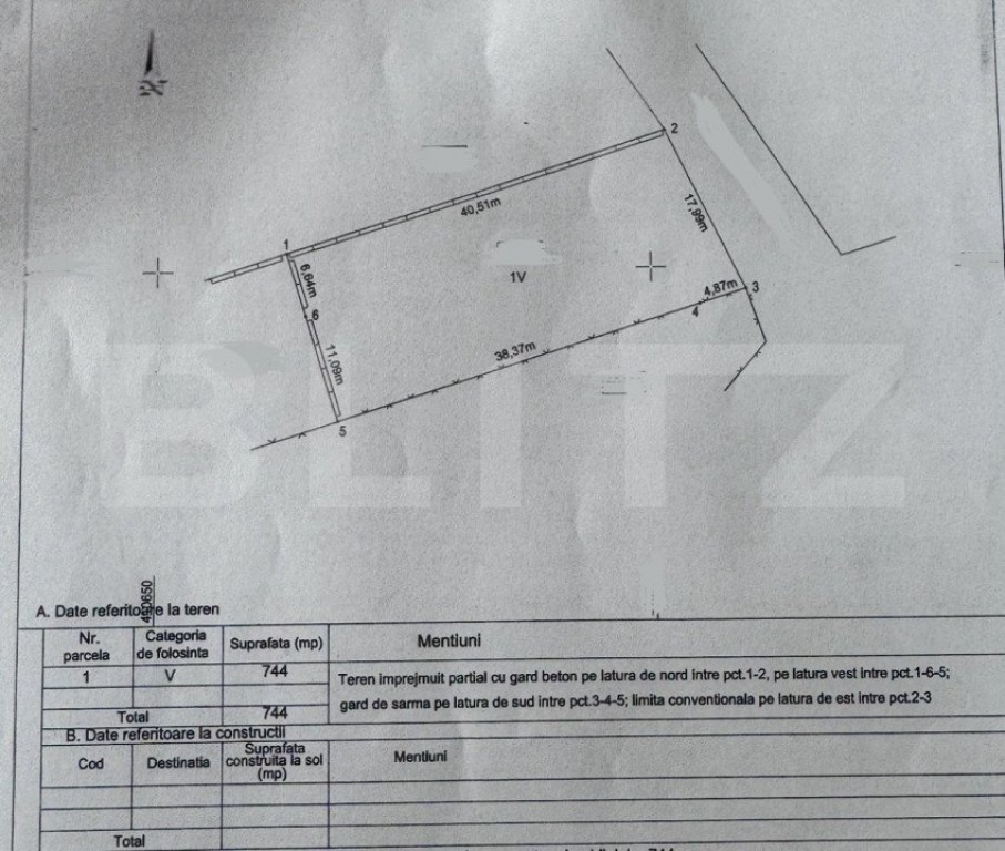 Teren intravilan 744mp, toate utilitatile, zona Carcea