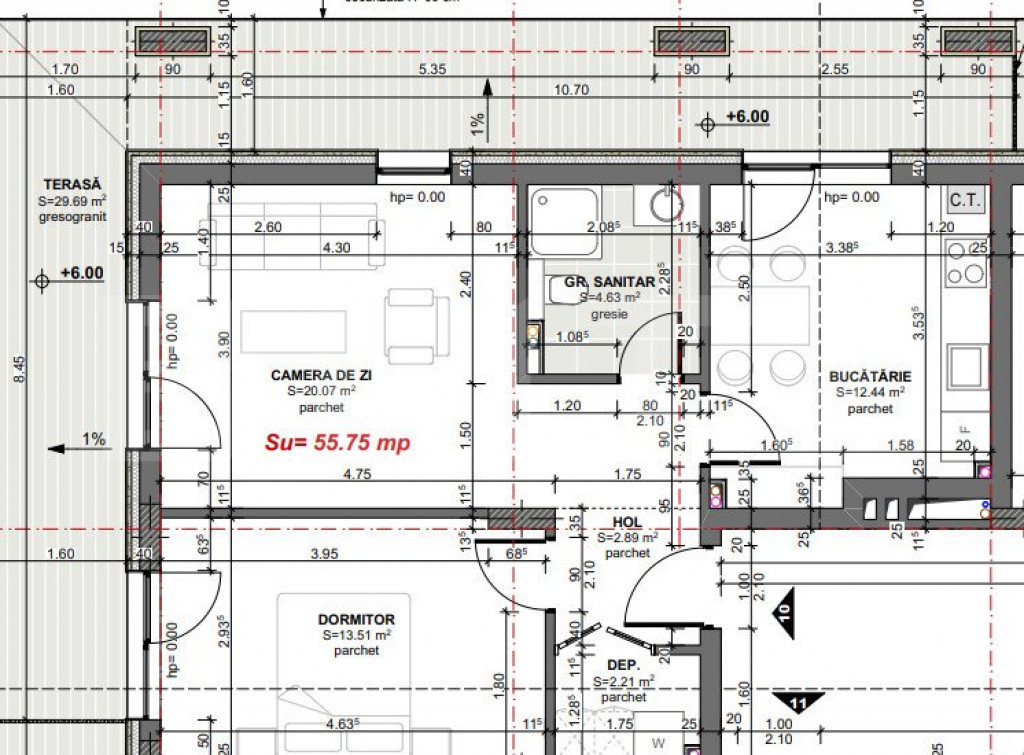 Apartament 3 camere, bloc nou, Apahida