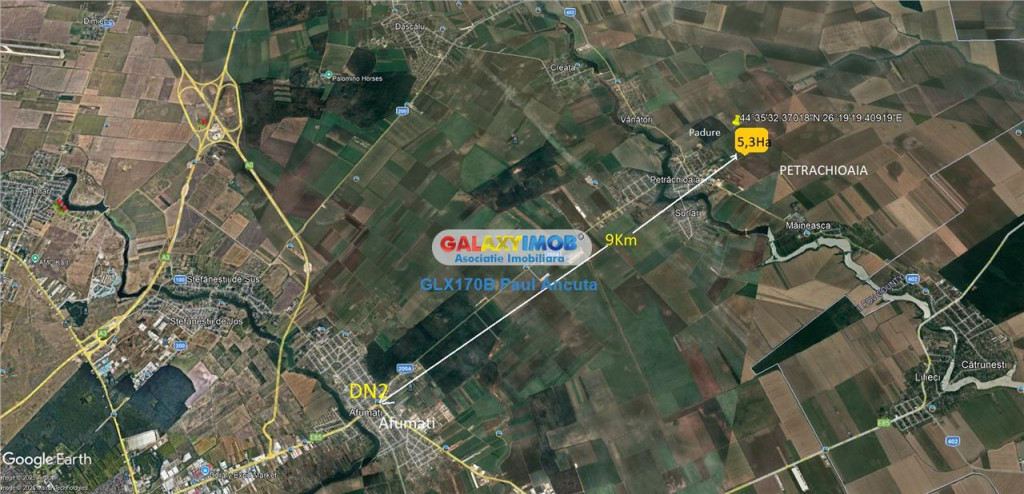 Teren apropiere Padure si case Petrachioaia 53000 mp extrav