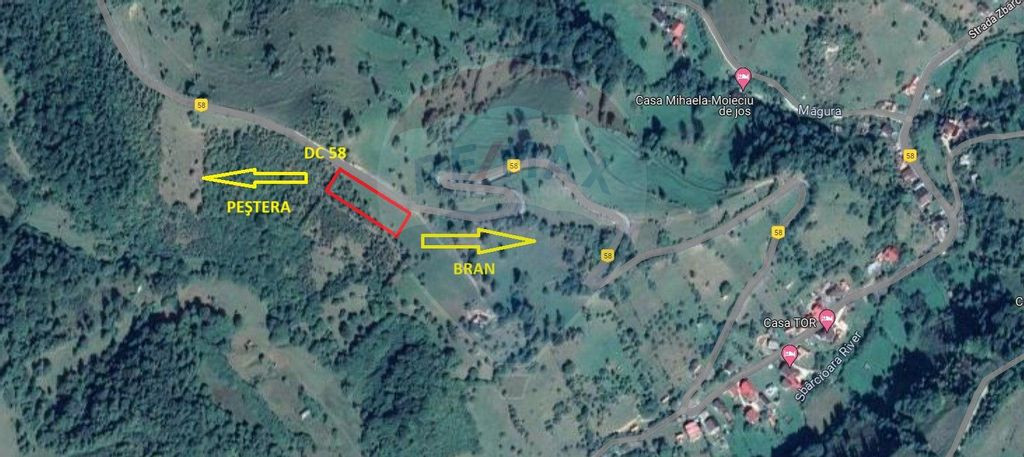 Teren extravilan, 2000 mp, Sat Peștera (com Moieciu)