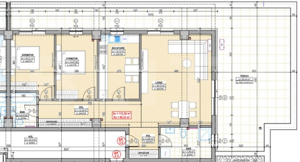 COMISION 0! Penthouse cu 3 camere, 95 mp+65 mp terasa, zona