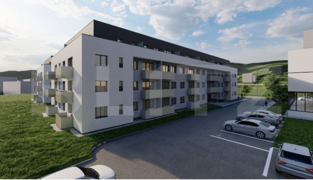 Apartament cu terasa, finisaje noi, parcare, zona Terra