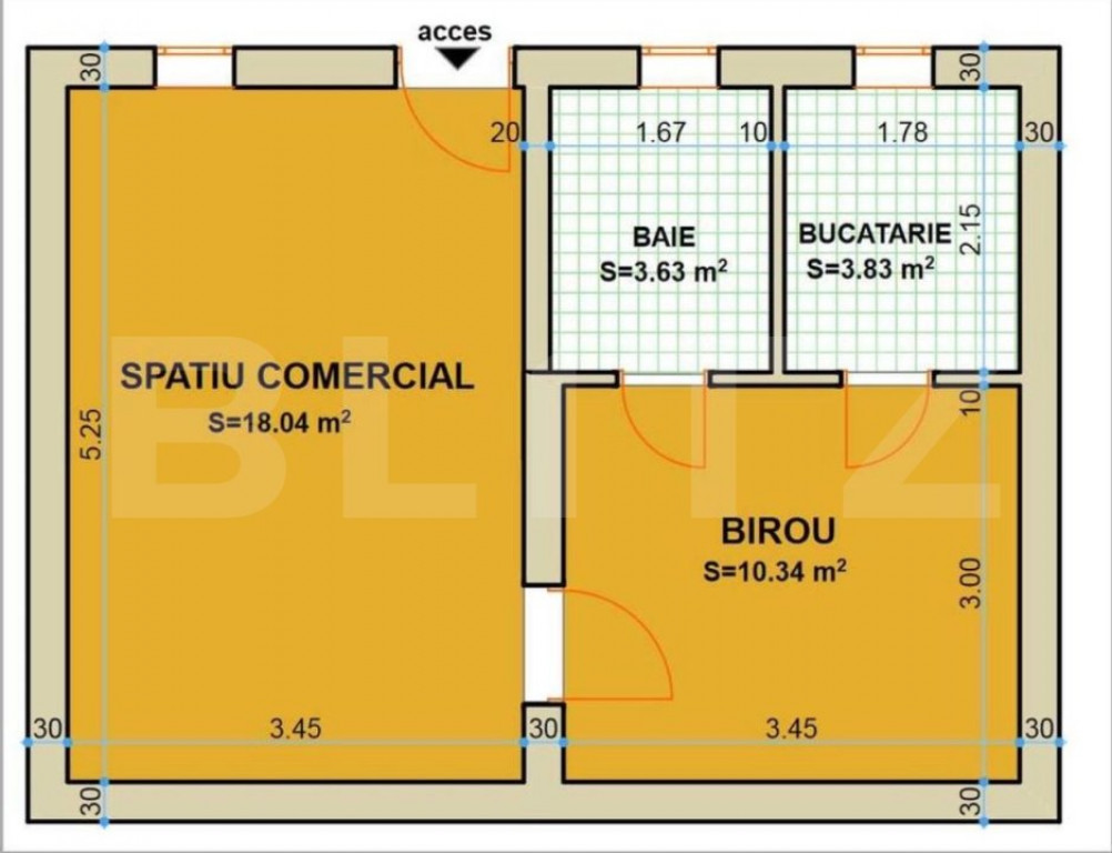 Spațiu comercial de vânzare, 35 mp, zona Poiana Codrului,