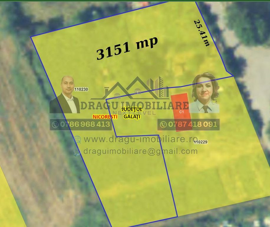 Teren intravilan – 3.151 mp – Piscul Corbului/Nicoresti