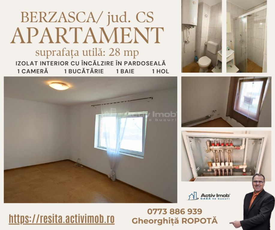 Apartament 28mp in Berzasca/ CS