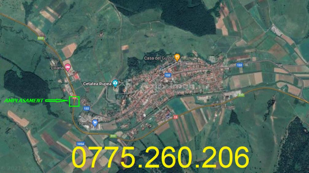 Construibil, in intersectia DN 13 cu strada spre Cetatea Rup
