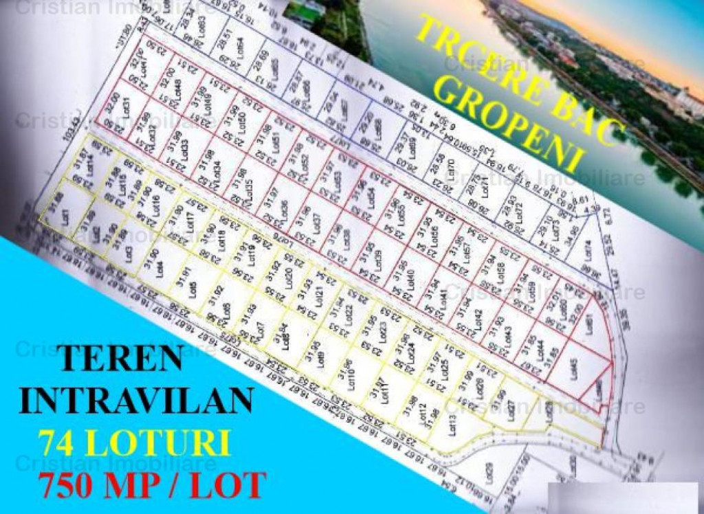 Complex Rezidential 74 Loturi in Gropeni cu acces la DUNARE