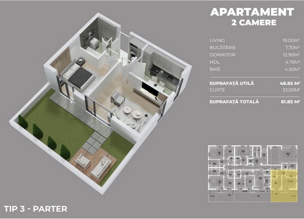 Apartament 2 camere,decomandat,fix lângă parc,10 min me...