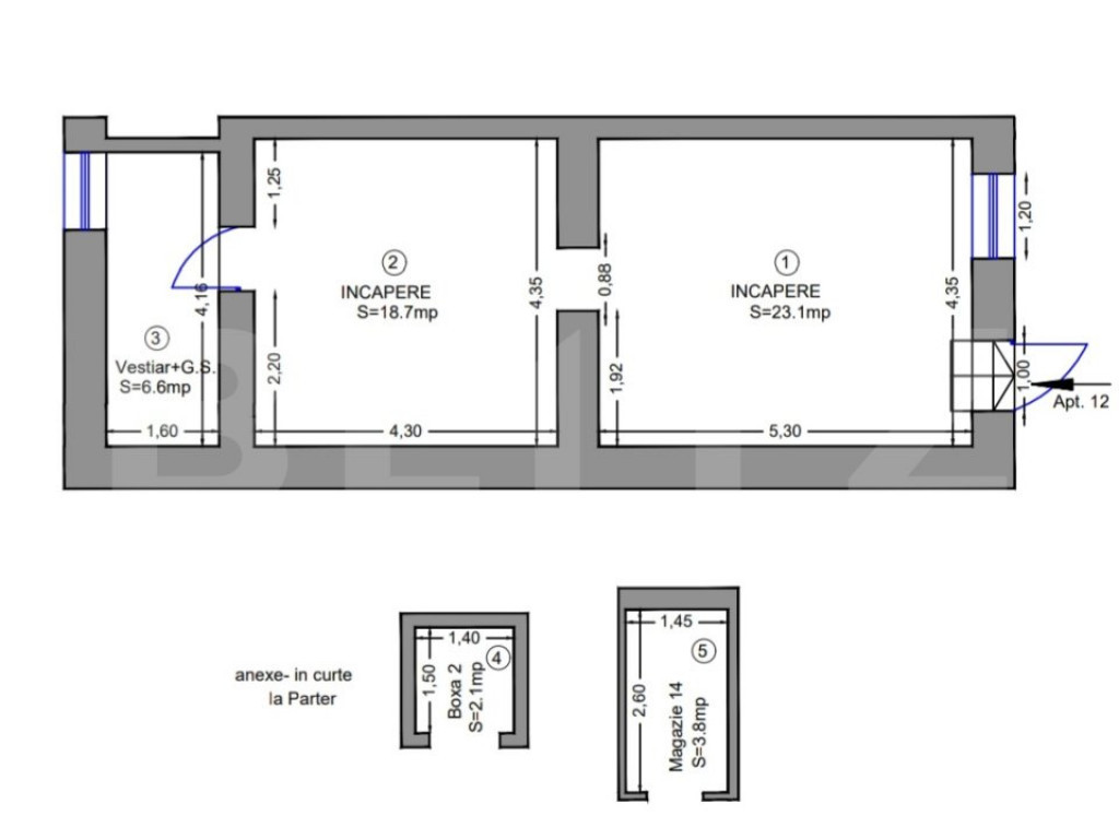 Spatiu comercial de vanzare, 2 camere, 48 mp, zona Brâncove