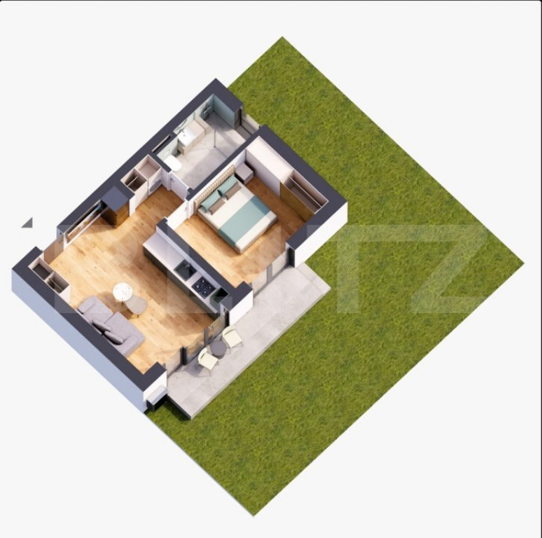 Apartament de 2 camere cu gradina, Giroc