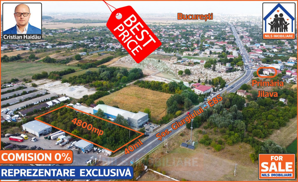 Teren 4800mp | Intravilan | Utilitati | Jilava - Sos. Giurg