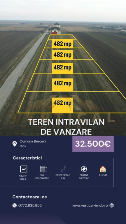 Teren intravilan de vanzare - zona in dezvoltare - Com. Ber