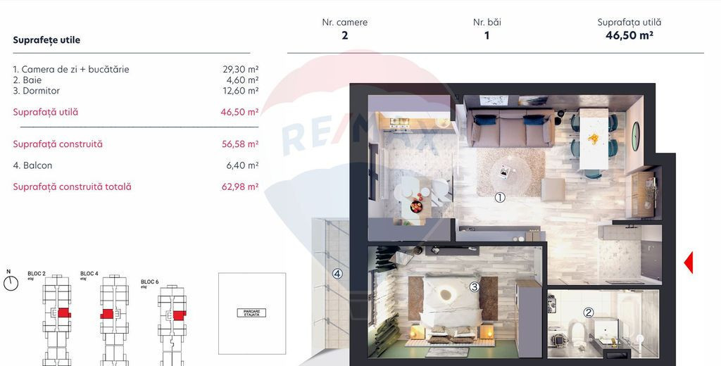 Apartament 2 camere Hils Brauner