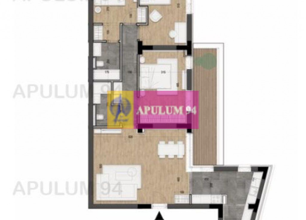 Apartament 4 camere, 104 mp + terasă 16 mp | Licurg 2 Pr...