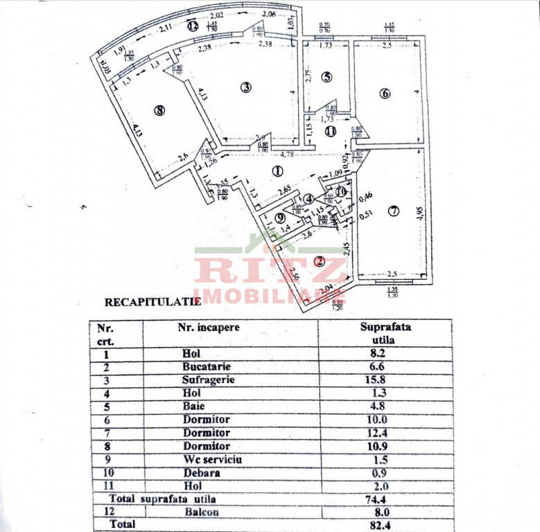Ap. 4 cam., decom., S=83mp, Zona ACR!