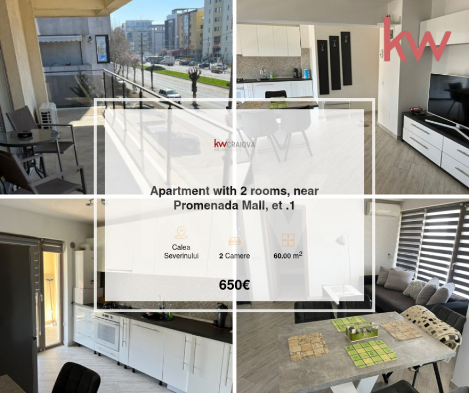 Apartment with 2 rooms, near Promenada Mall, et .1