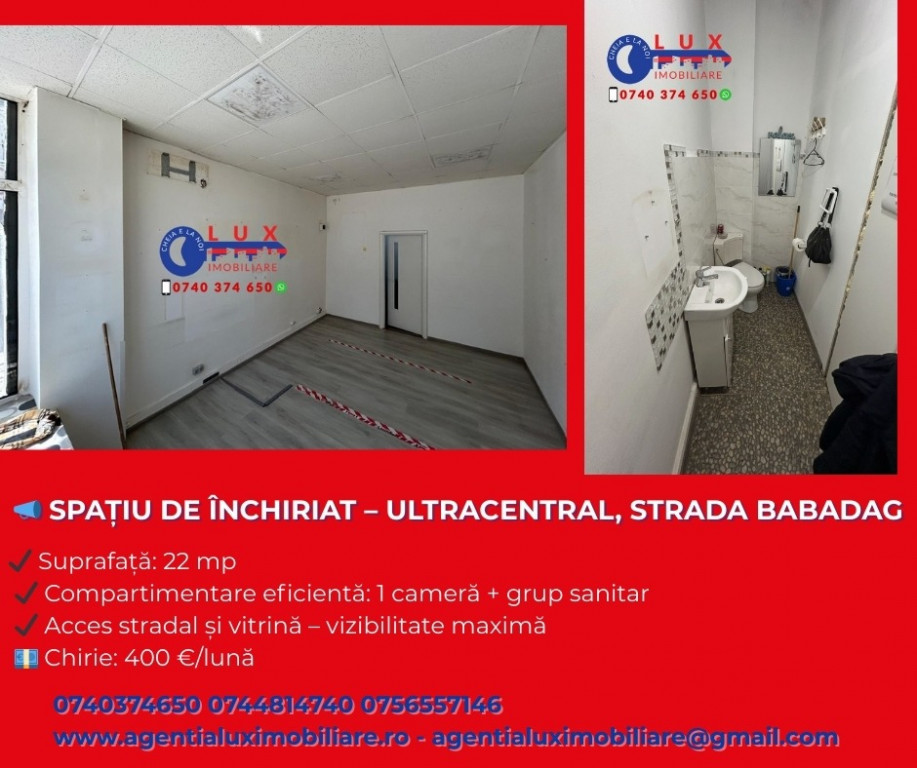 ID 8072 SPAȚIU DE ÎNCHIRIAT – ULTRACENTRAL, STRADA BABADAG