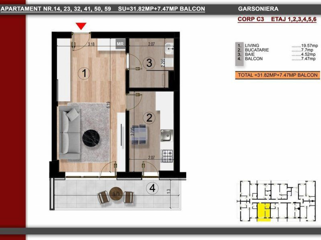 Garsoniera 40 mp ideala închiriere sau locuit - 10 metro...