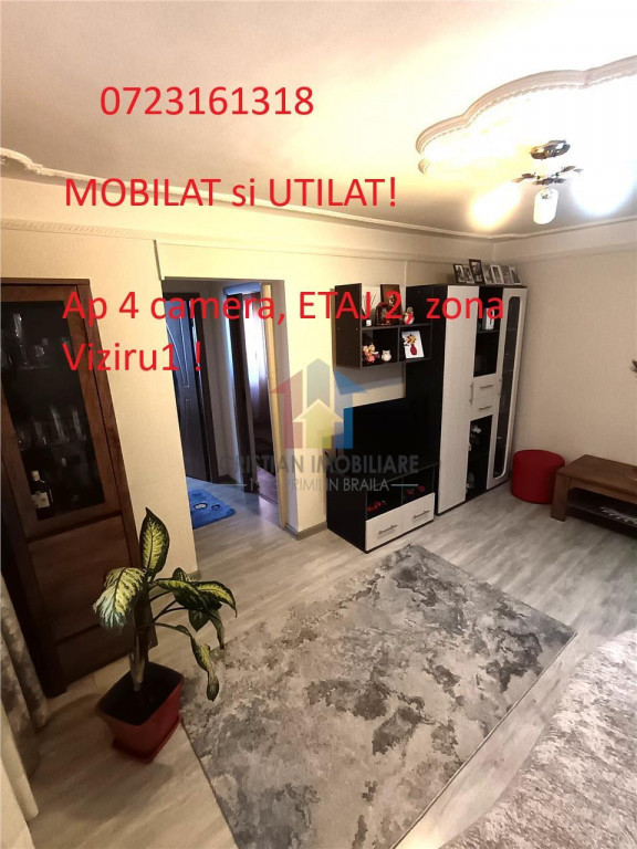 Mobilat si Utilat! Ap 4 camere, Etaj 2, zona Viziru 1