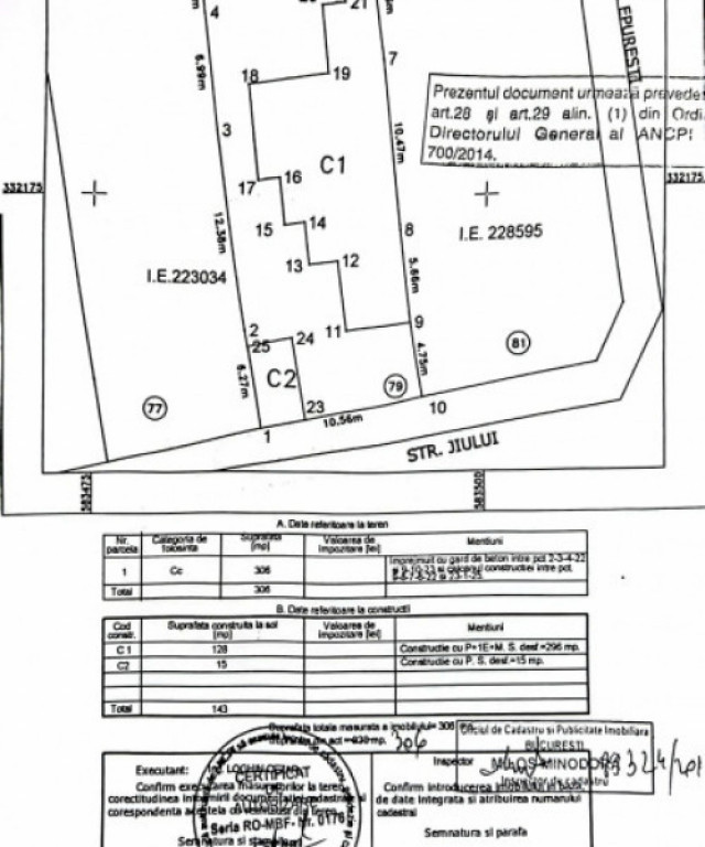 Teren Bulevardul Jiului stradal-constructie renovabila/demol
