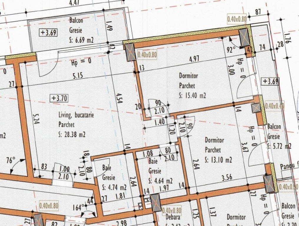 Apartamente cu 3 camere 66 mp, zona Marasti