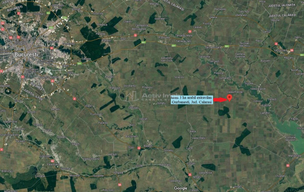 Arabil lucrat, canal irigatii, comuna Gurbanesti catre Nana