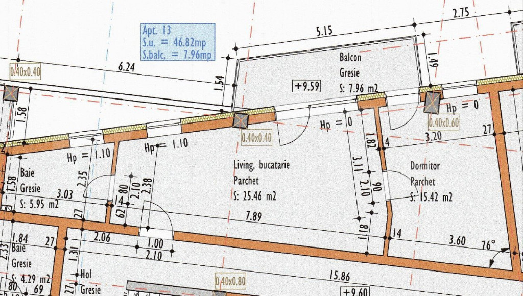 Apartamente cu 2 camere, 47 mp, zona Marasti
