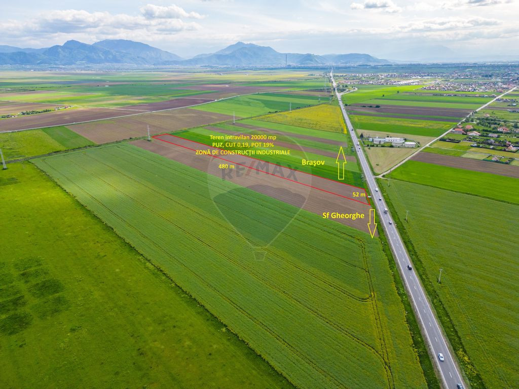 Teren intravilan cu PUZ, 20000 mp, Hărman, DN 11