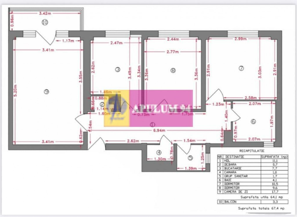 Apartament 3 camere Tineretului