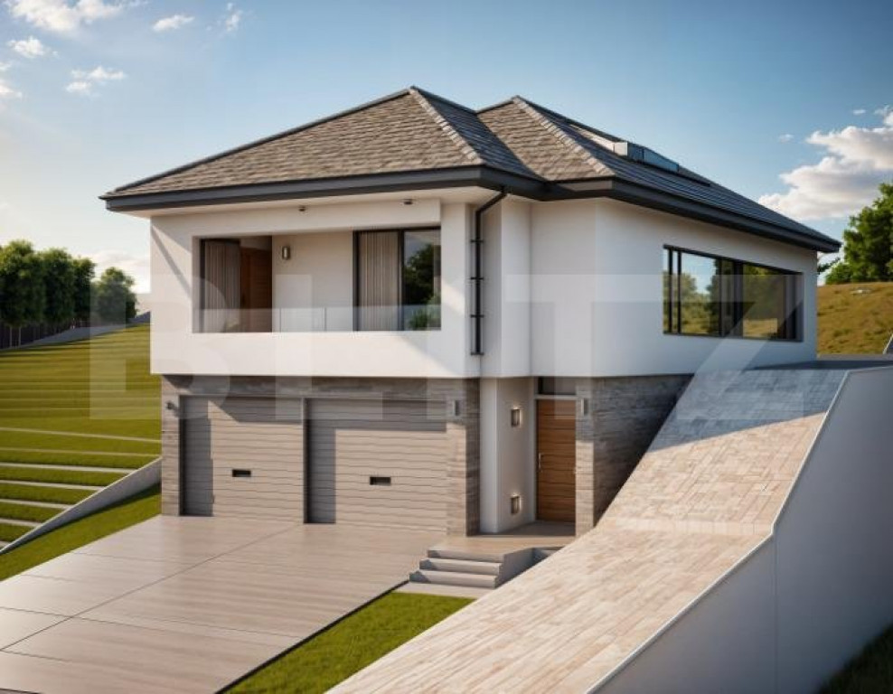 Casă de vanzare, 4 camere, 95 mp, panouri solare,teren 500