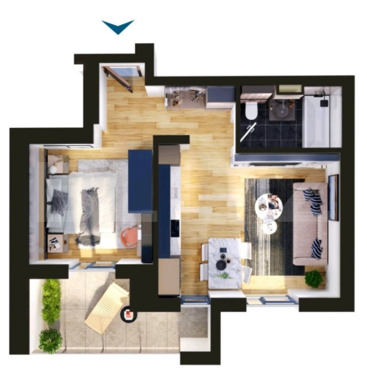 Apartament de vanzare, cu 2 camere, 47 mp, zona Torontalului