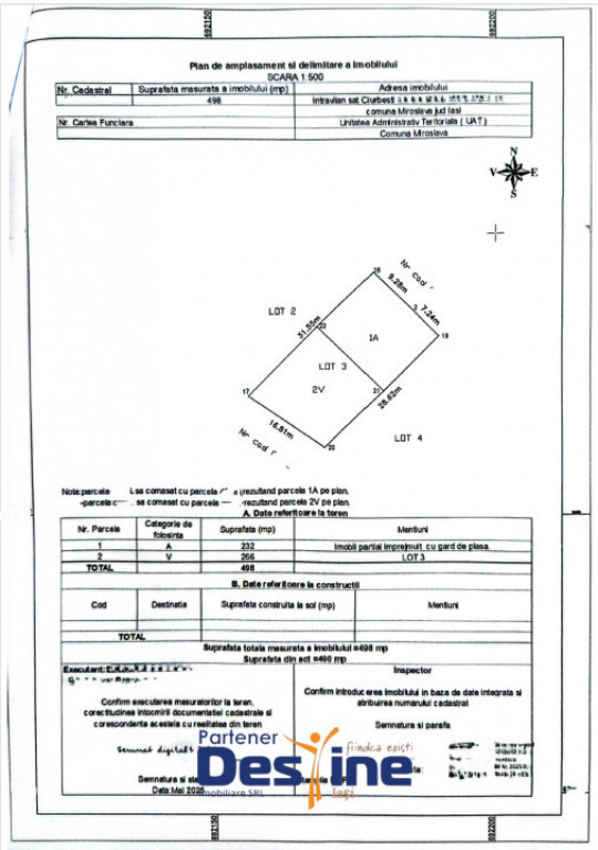 Ciurbesti, comuna Miroslava - Teren intravilan 498 mp